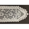 Floral Lace Table Runner Pewter Grey 13" x 96"